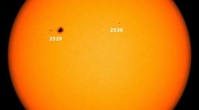 Large Sunspot (2529) faces Earthward
